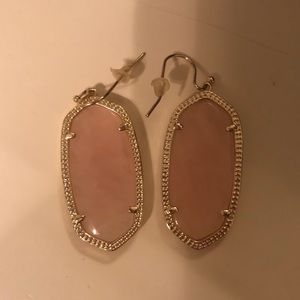 Kendra Scott Elle Gold Drop Earrings, Rose Quartz